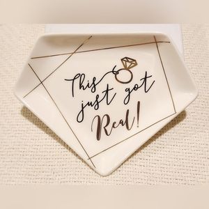 This Just Got Real Engagement Ring Ceramic Dish-Kate Aspen NEW IN BOX